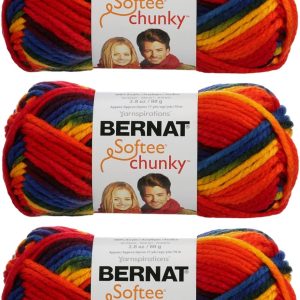Bernat Softee Chunky Yarn Bundle Super Bulky Number 6, 3 Skeins (Faded Denim)