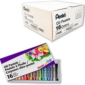 Pentel Arts Oil Pastels, Set of 16 Colors, 1 Dozen (12 Packs), Bulk Pack (PHN-16AM)